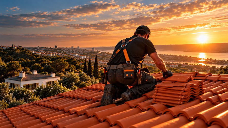 Remodelação de um telhado de telha cerâmica
